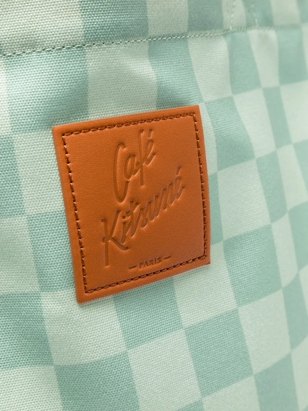 CAFÉ KITSUNÉ Maxi geruite shopper Groen