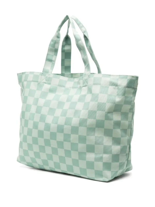 メゾン キツネ★Cafe Kitsune Checkerboard Maxi Tote Bag CAFÉ KITSUNÉ Maxi Checkerboard Tote Bag | Green | FARFETCH