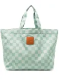 CAFÉ KITSUNÉ maxi checkerboard tote bag - Green
