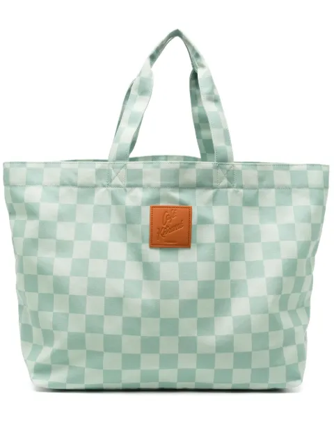 CAFÉ KITSUNÉ maxi checkerboard tote bag