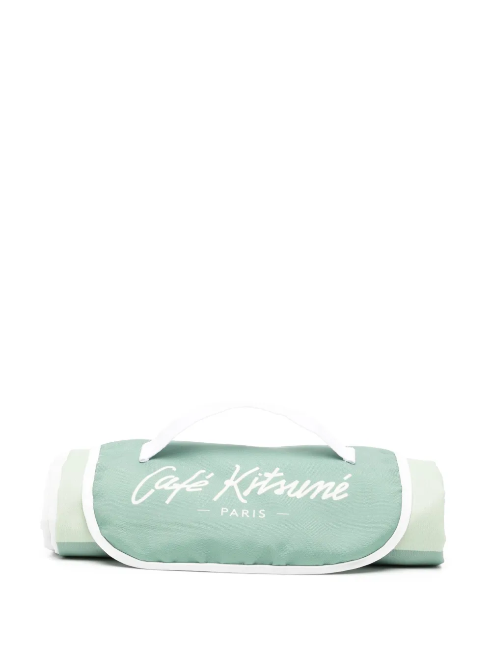 CAFÉ KITSUNÉ checkerboard picnic blanket | Green | Image 1