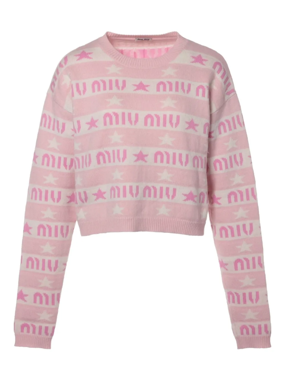 Miu Miu Pre-Owned logo-jacquard sweater | Pink | Image 1