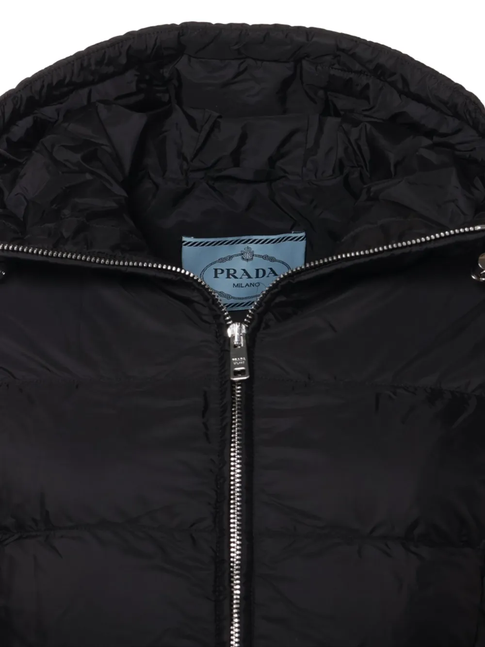 Pre-owned Prada Padded Hooded Coat In Black