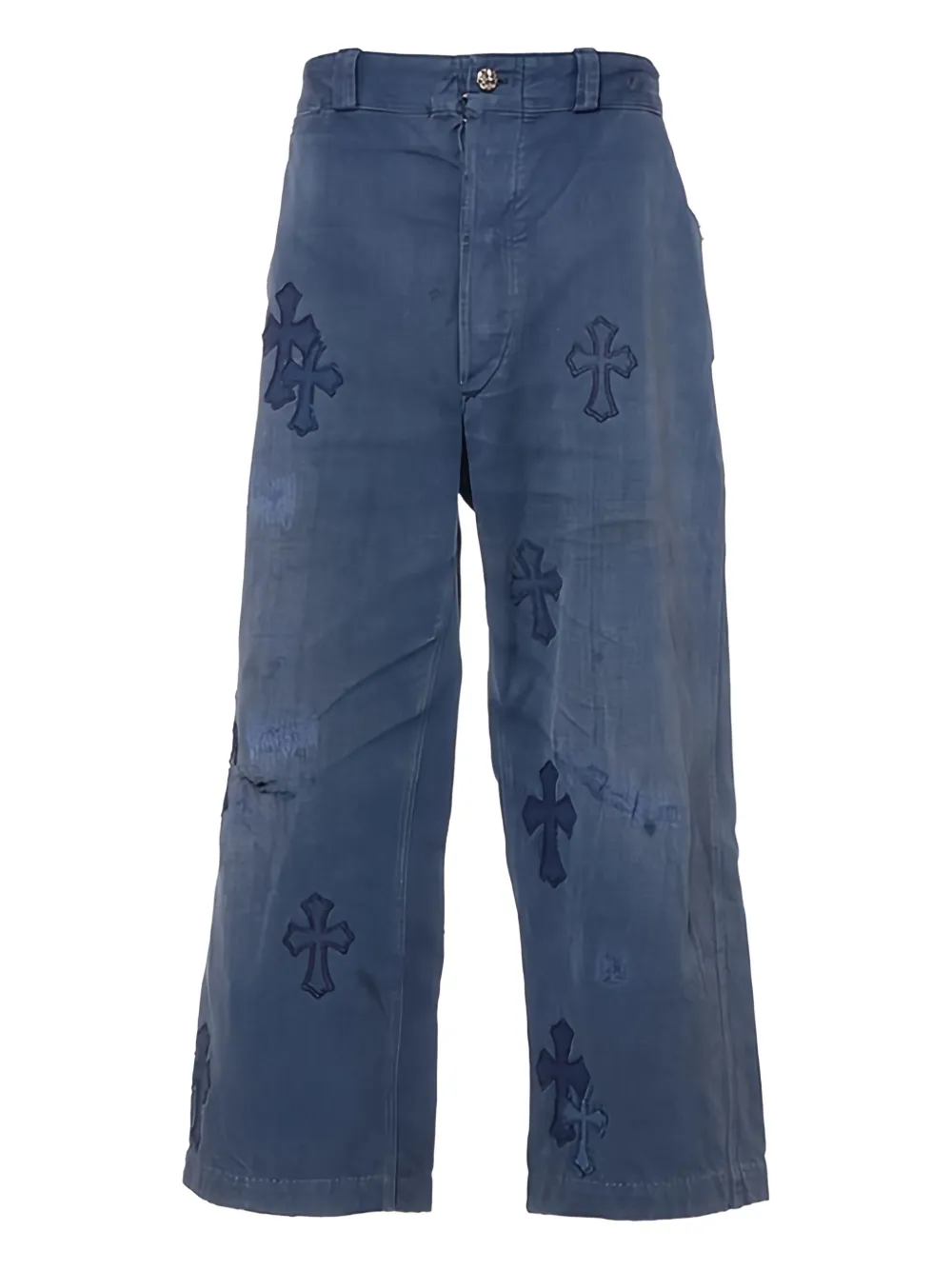 Chrome Hearts クロスパッチ パンツ - ブルー Chrome Hearts クロスパッチ パンツ - ブルー