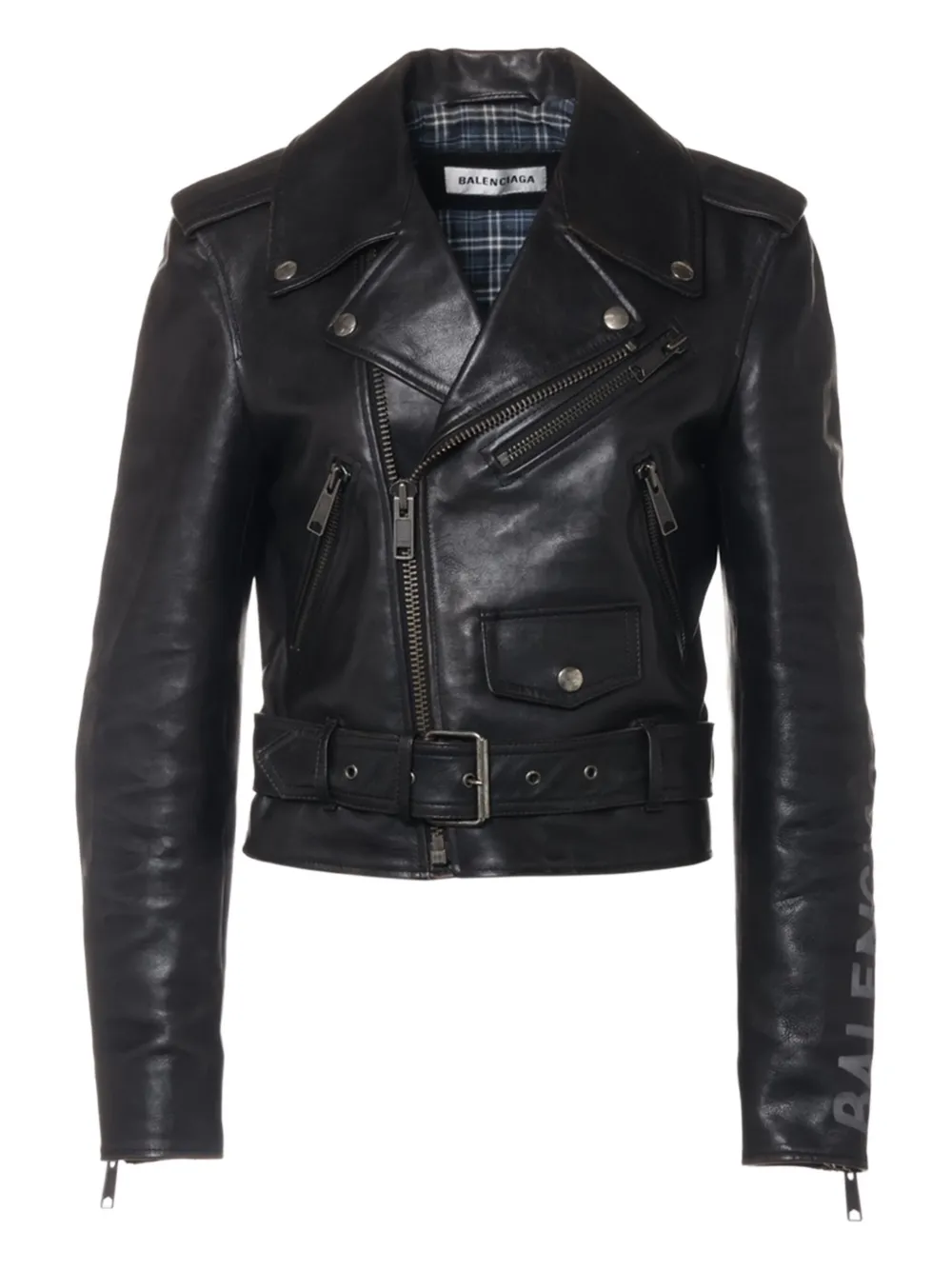 Pre-owned Balenciaga Logo-print Leather Jacket