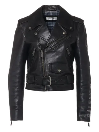 BALENCIAGA 黒 レザージャケット BALENCIAGA】Cocoon Kick レザージャケット (BALENCIAGA/レザー