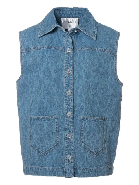 CHANEL Pre-Owned Camellia Jeansweste