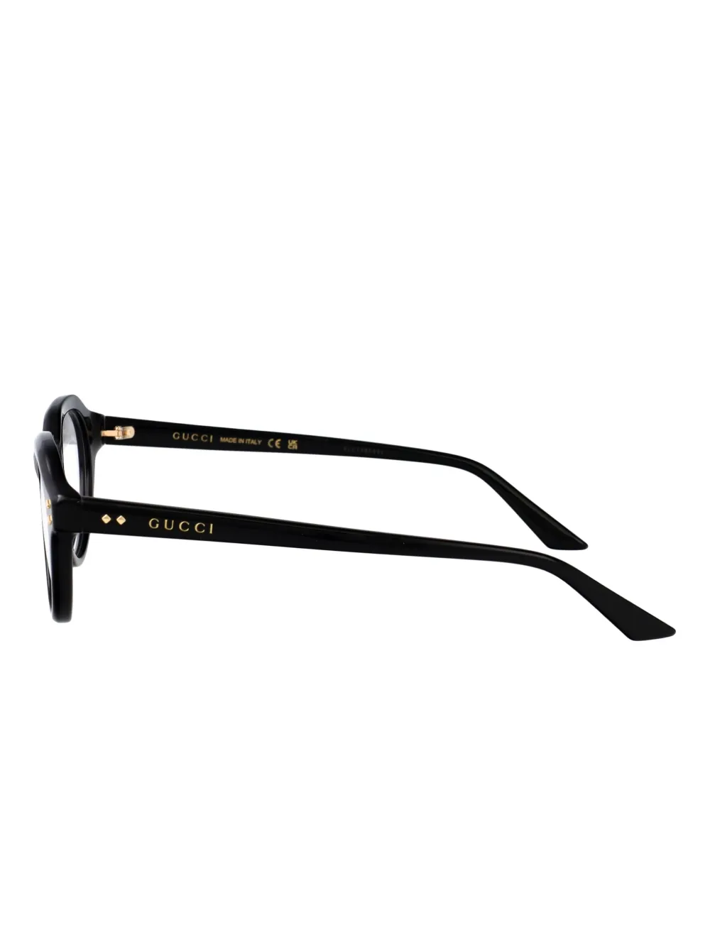 Gucci Eyewear Bril met rond montuur Zwart