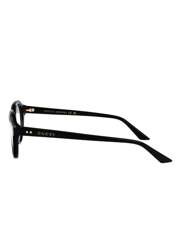 Gucci Eyewear ラウンド眼鏡フレーム | ブラック | FARFETCH JP