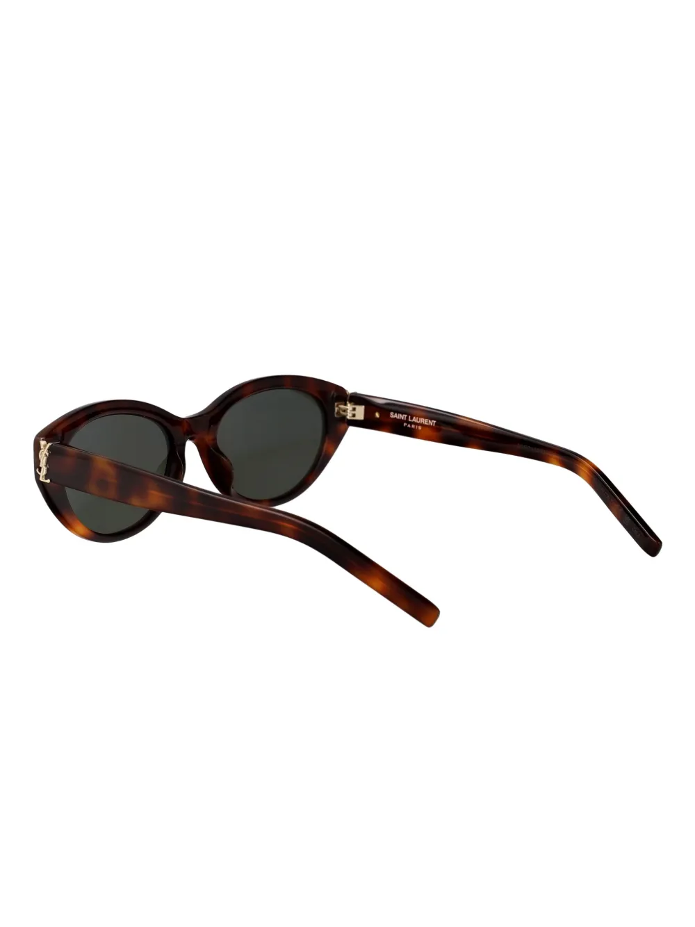 Saint Laurent Eyewear Zonnebril met logoplakkaat Bruin
