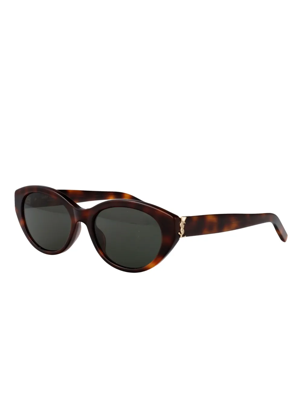 Saint Laurent Eyewear Zonnebril met logoplakkaat - Bruin