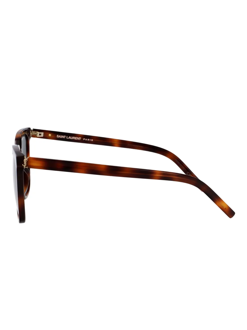 Saint Laurent Eyewear Zonnebril met schildpadschild-design Bruin