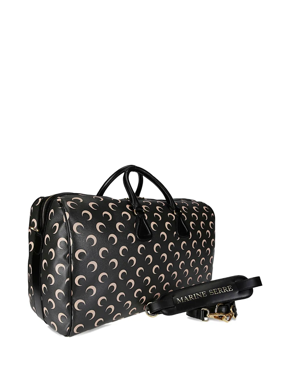 Marine Serre Grote Moon Canvas Strike tas Zwart