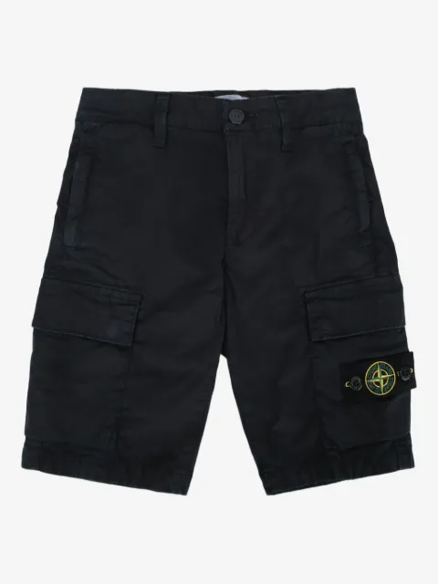Stone Island Junior compass-badge shorts