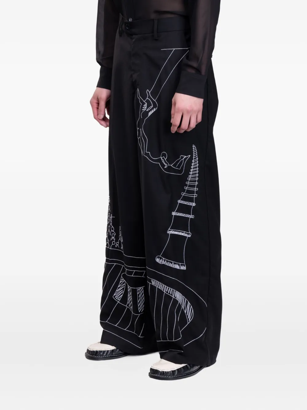 KidSuper Circus Sketch trousers - Zwart
