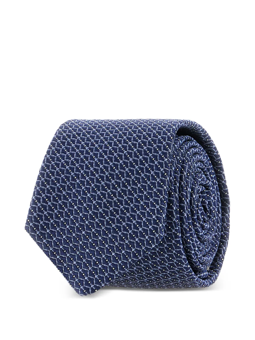 Corneliani Stropdas met geborduurd patroon - Blauw