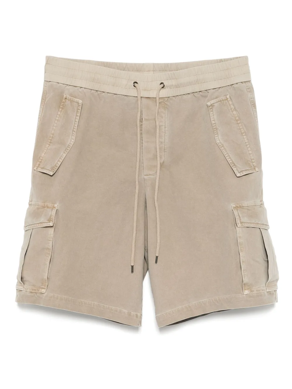 woven cotton terry cargo shorts