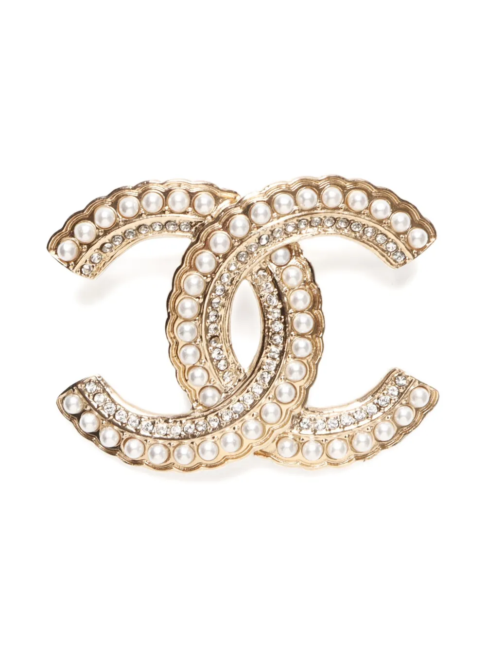CHANEL Pre-Owned Interlocking CC brooch | Gold | Image 1