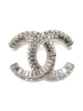 CHANEL Pre-Owned Interlocking CC-logo brooch - Silver