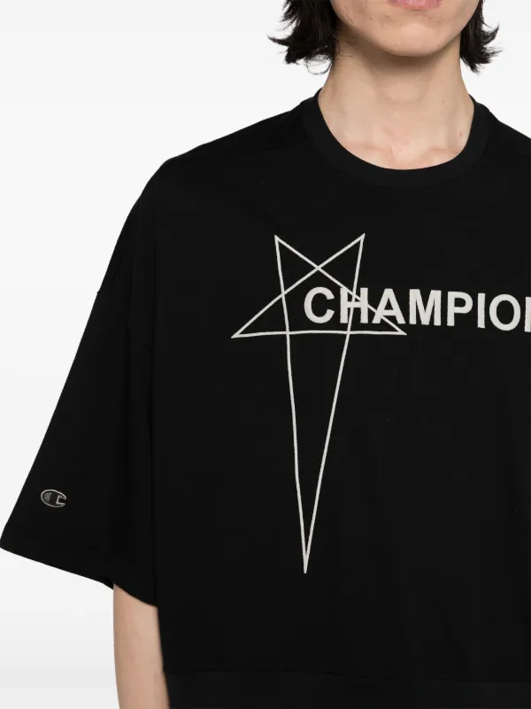 Rick Owens X Champion Tommy T-shirt | Black | FARFETCH UZ
