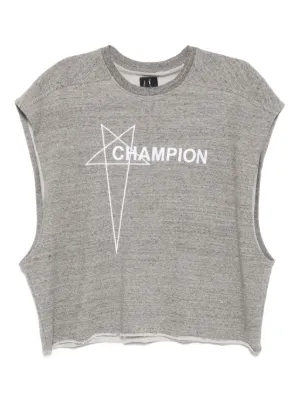 【RICK OWENS】グレー Championエディション  Tシャツ 232232M213017_1.jpg