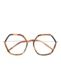 Kaleos Rawlings Big geometric-frame glasses - Brown