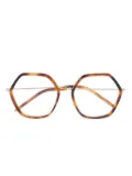 Kaleos Rawlings Big geometric-frame glasses - Brown