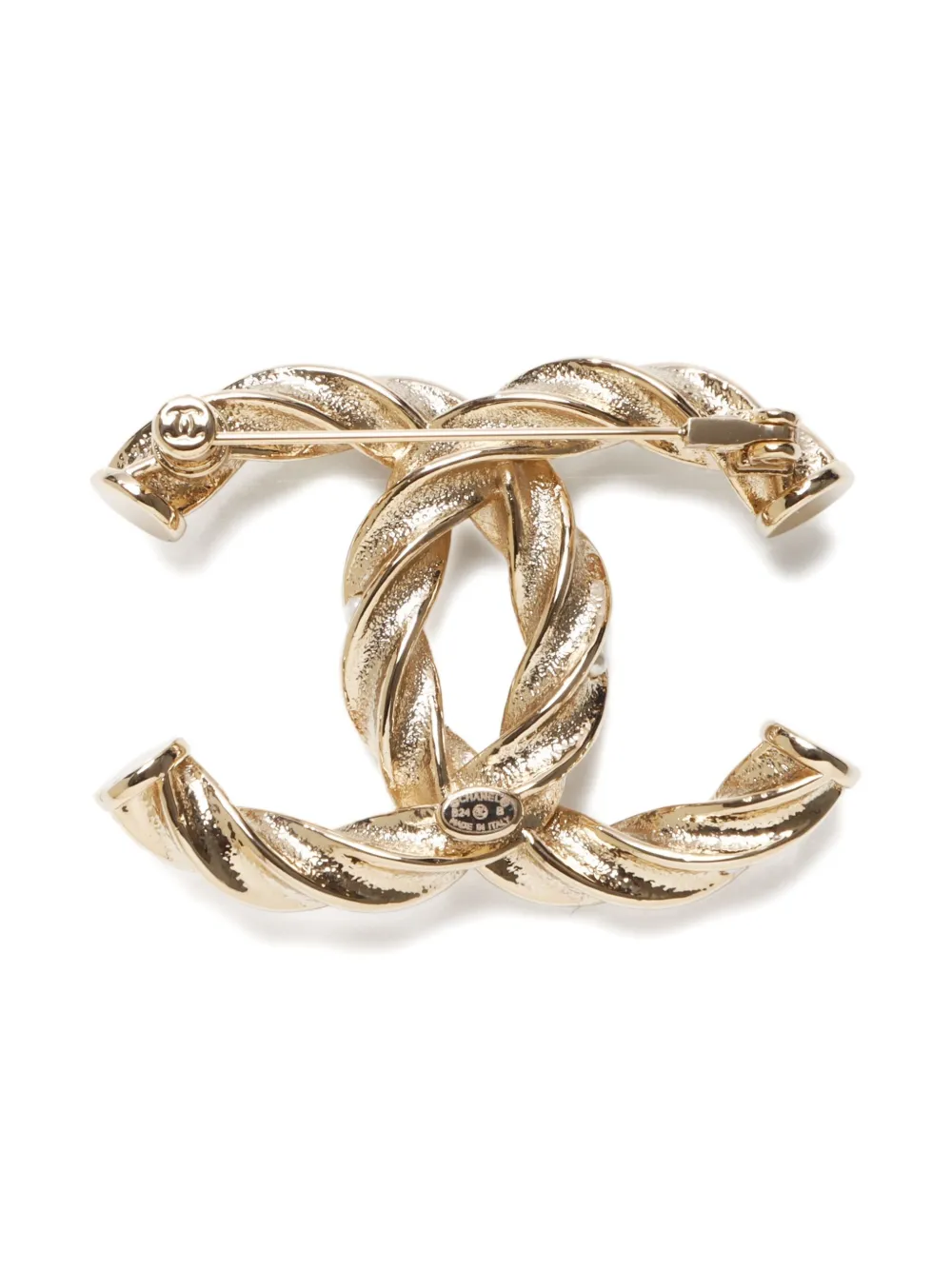 Pre-owned Chanel 2024 Interlocking Cc Logo Brooch