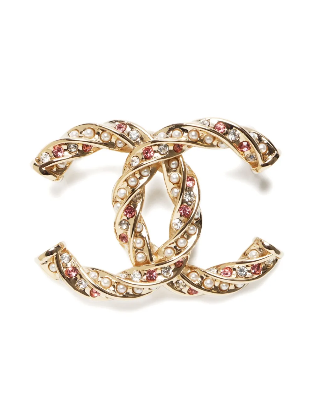 Pre-owned Chanel 2024 Interlocking Cc Logo Brooch