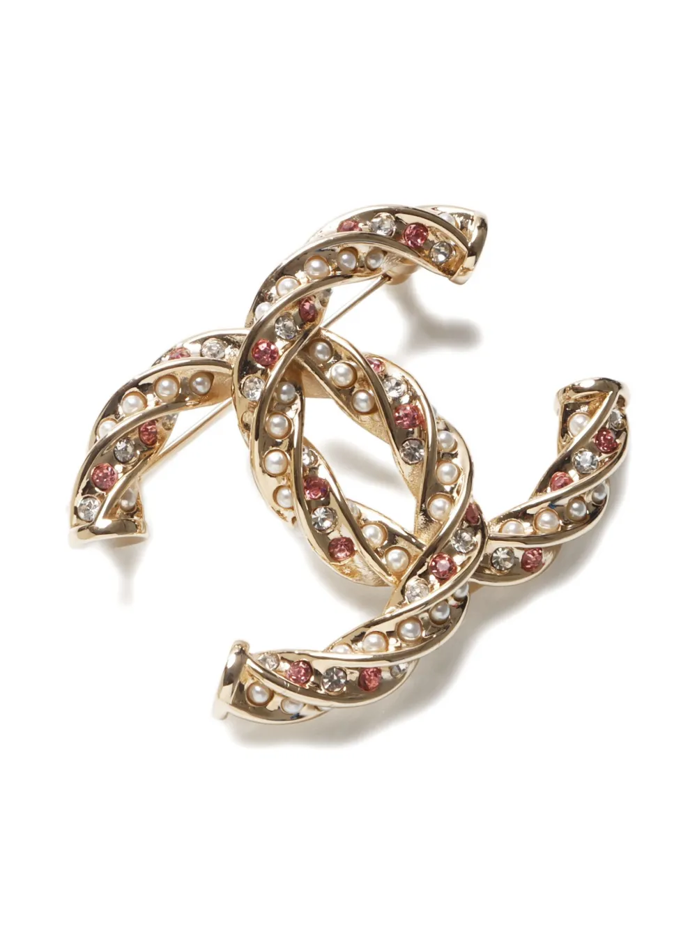 Pre-owned Chanel 2024 Interlocking Cc Logo Brooch
