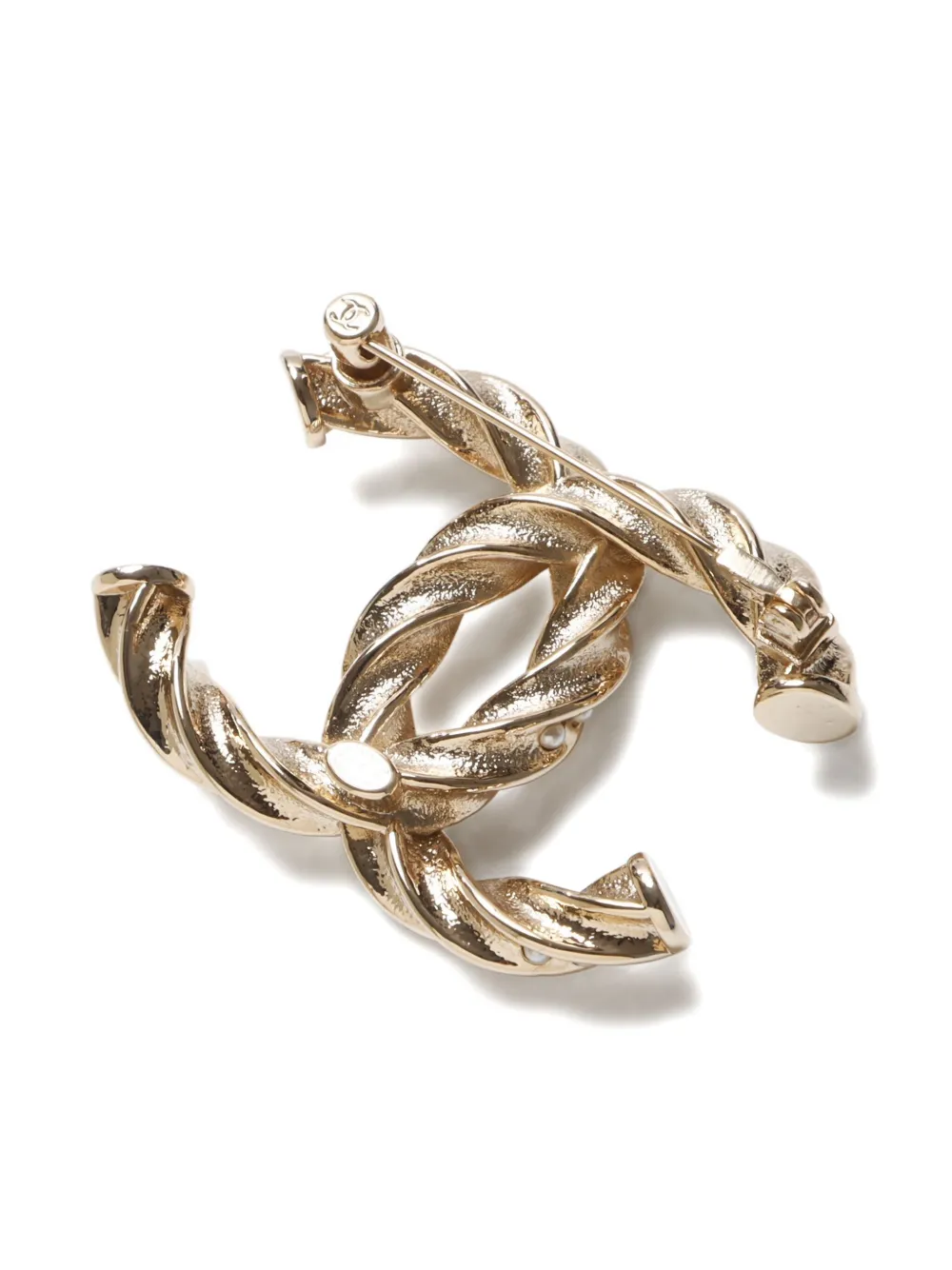 Pre-owned Chanel 2024 Interlocking Cc Logo Brooch