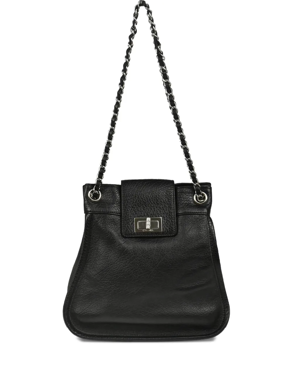 CHANEL Pre-Owned 2003 グレインレザー ショルダーバッグ - ブラック CHANEL Pre-Owned 2003 グレインレザー ショルダーバッグ - ブラック