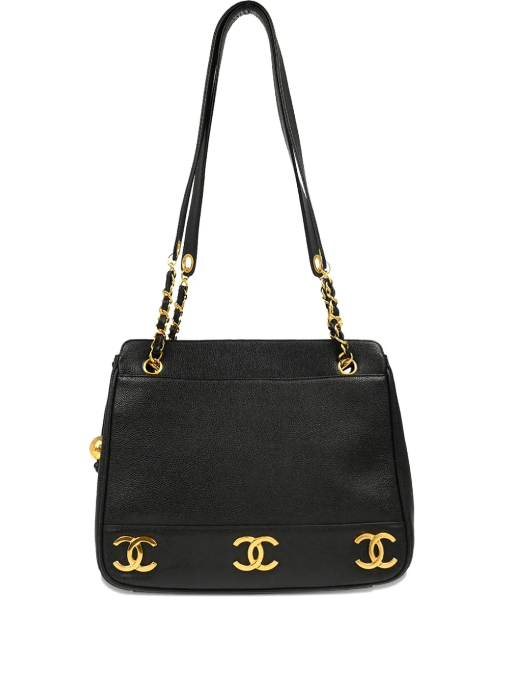 CHANEL Pre-Owned 1995 トリプル ココマーク ショルダーバッグ - ブラック CHANEL Pre-Owned 1995 トリプル ココマーク ショルダーバッグ - ブラック