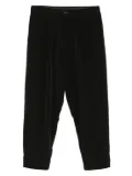 Y's elasticated-waistband tapered trousers - Black