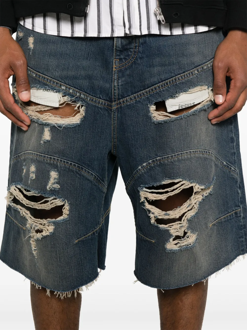 パンツ BALENCIAGA BB Paris Distressed Shorts Balenciaga // Black Cotton BB Paris Distressed Shorts – VSP