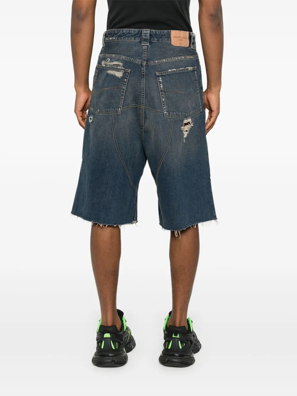Balenciaga Distressed Denim Shorts | Blue | FARFETCH
