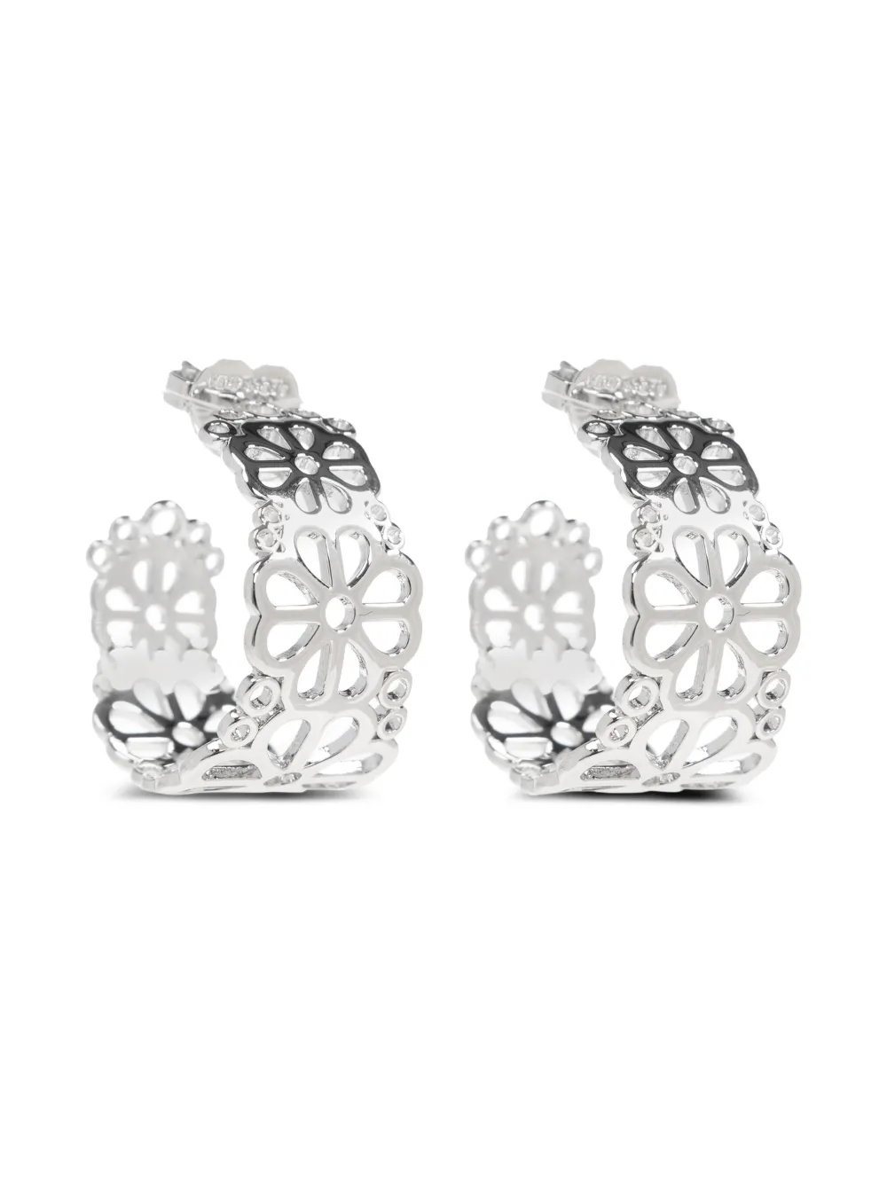 Kate Spade Flower Lace フープピアス - シルバートーン Kate Spade Flower Lace フープピアス - シルバートーン