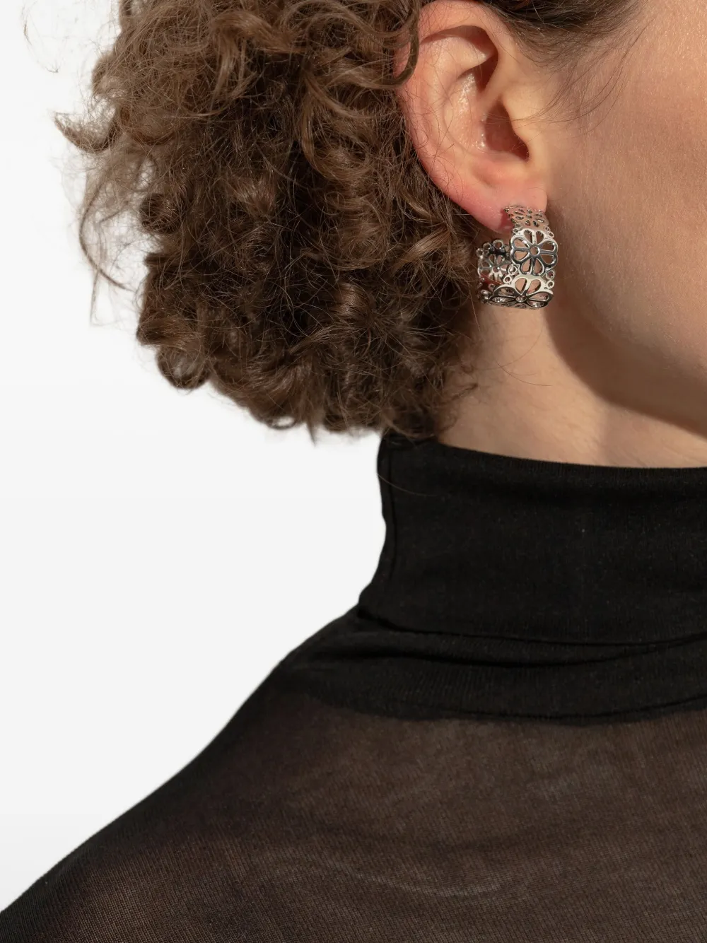 Kate Spade Flower Lace hoop earrings - Zilver