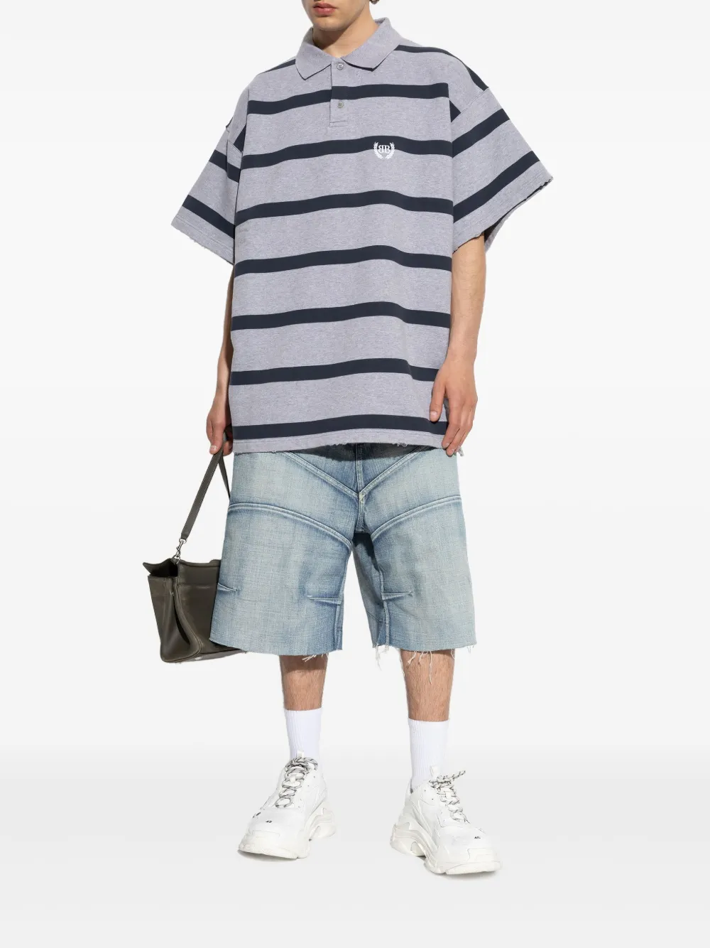 Balenciaga Poloshirt met logo - Grijs