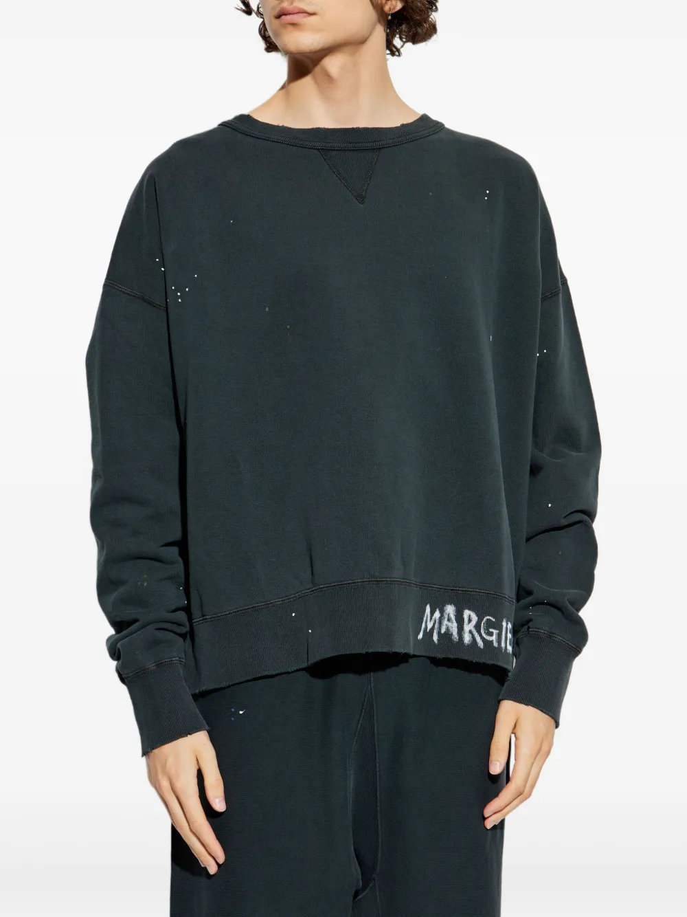 Maison Margiela Sweater met logoprint Blauw