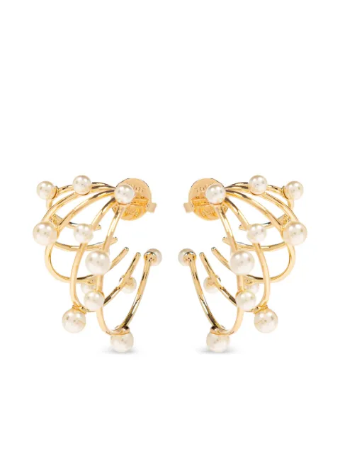 Tory Burch aretes con detalle de perlas artificiales