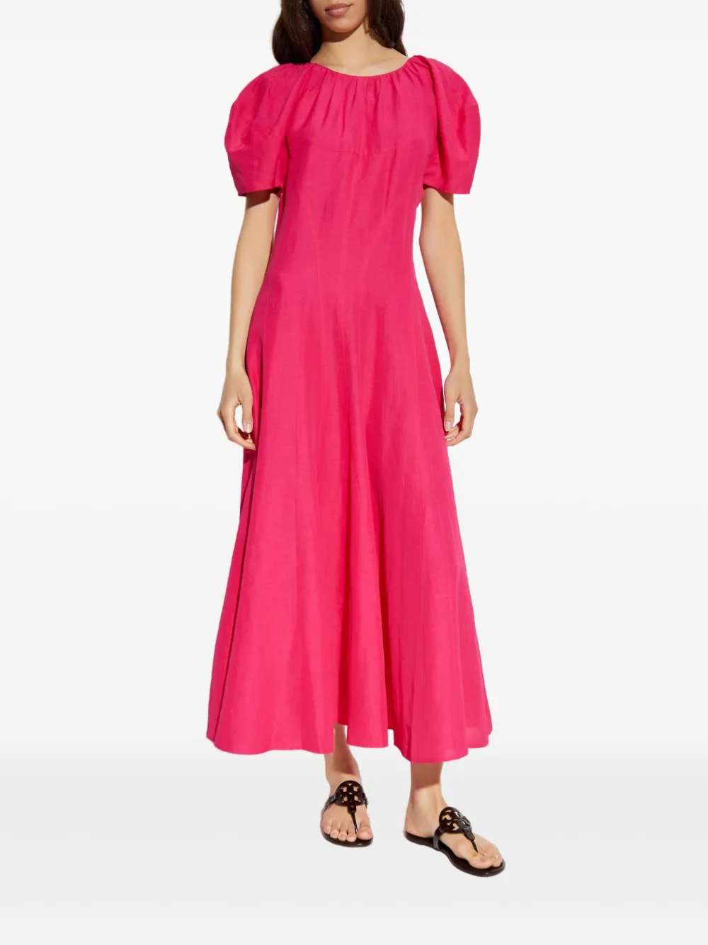 Tory Burch Midi-jurk met ballonmouwen Roze