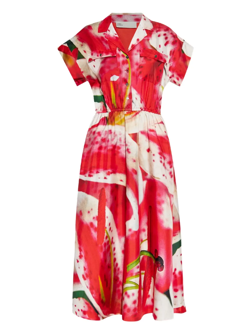 Tory Burch Midi-jurk met grafische print Roze