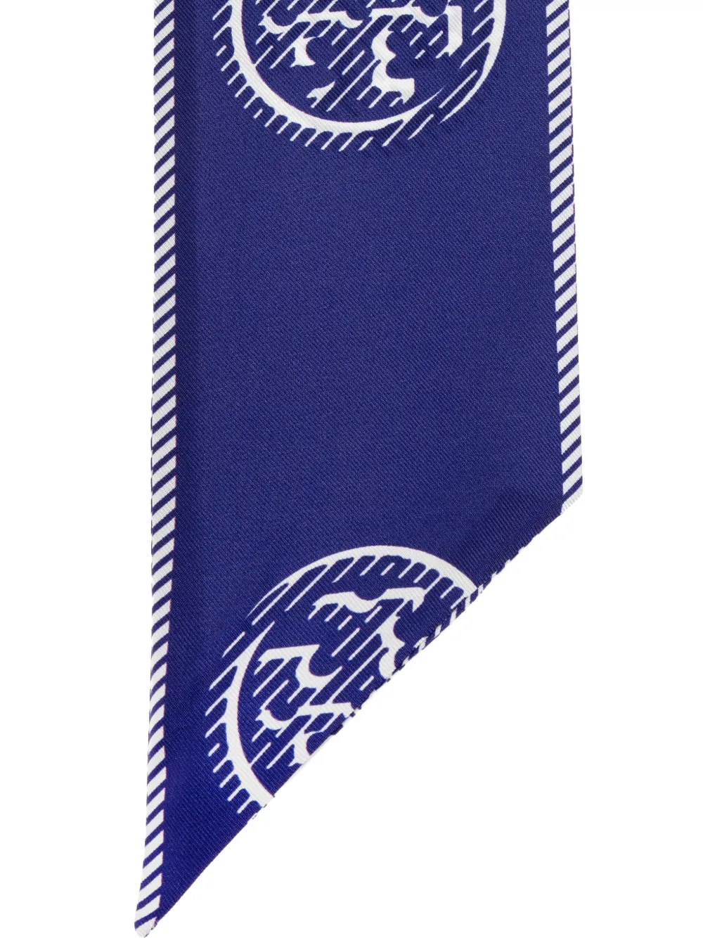 Tory Burch printed neck scarf - Blauw