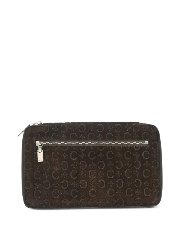 Celine Pre-owned Monogram-embossed Leather Wallet in Brown