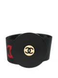 CHANEL Pre-Owned 2004 record-motif belt - Black