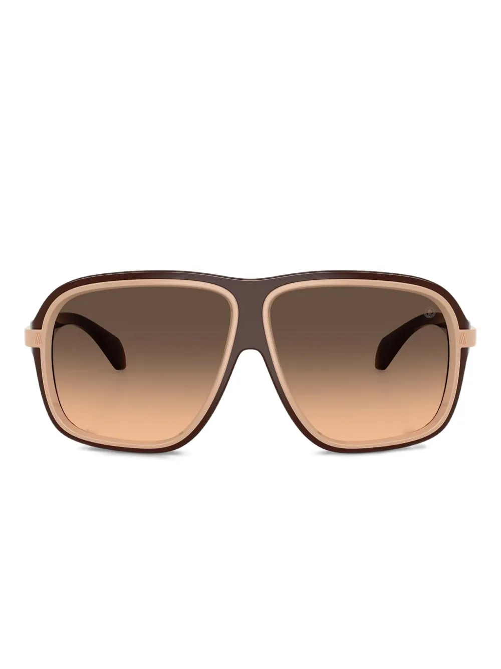 Moncler Eyewear two-tone pilot-frame sunglasses | Brown | Image 1