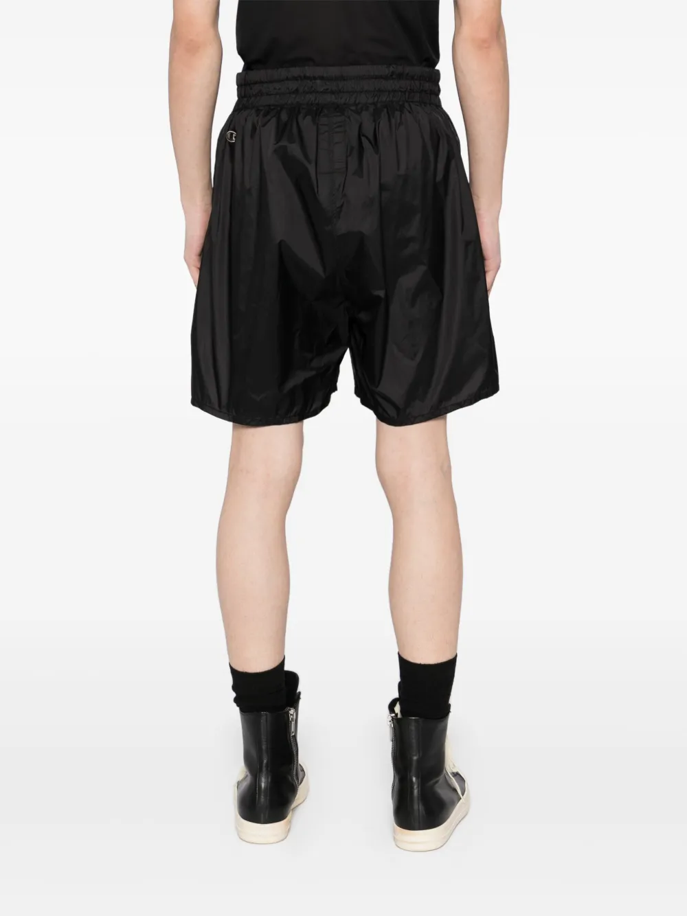 Rick Owens X Champion Shorts met geborduurd logo Zwart
