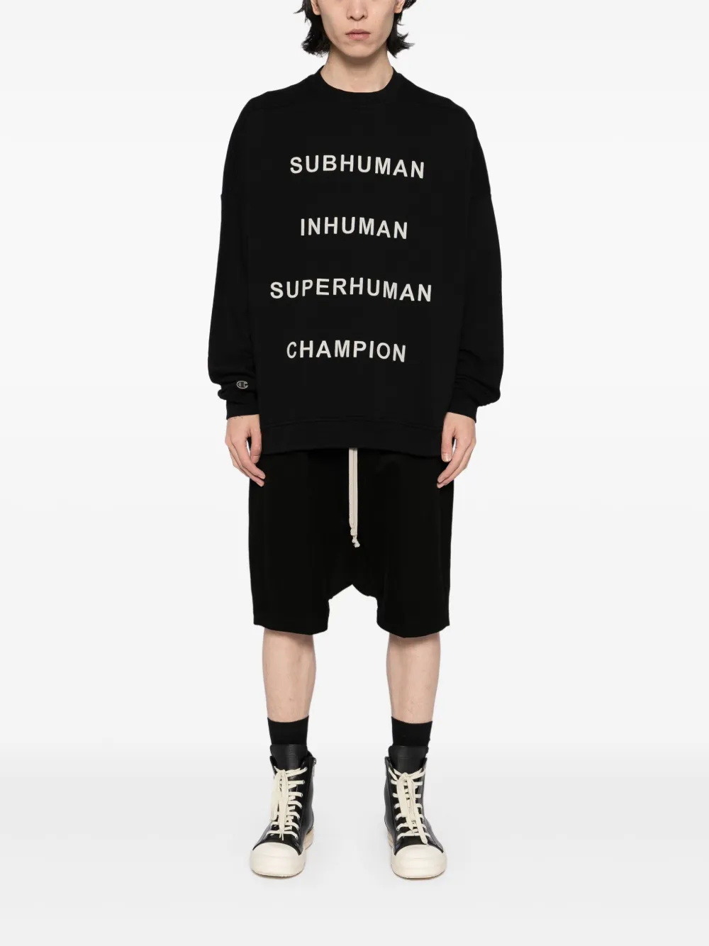 Rick Owens X Champion Jumbo sweater - Zwart