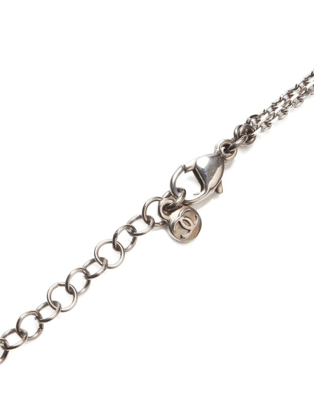 Pre-owned Chanel 2008 Cc-logo Necklace In Silver
